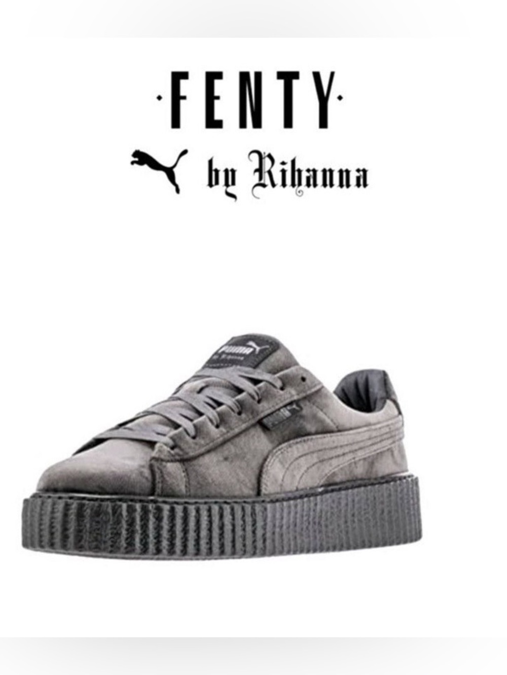 Puma x Fenty by Rihanna Creeper Velvet Glacier Gray Size 7 (EU 37.5) - Picture 2 of 14